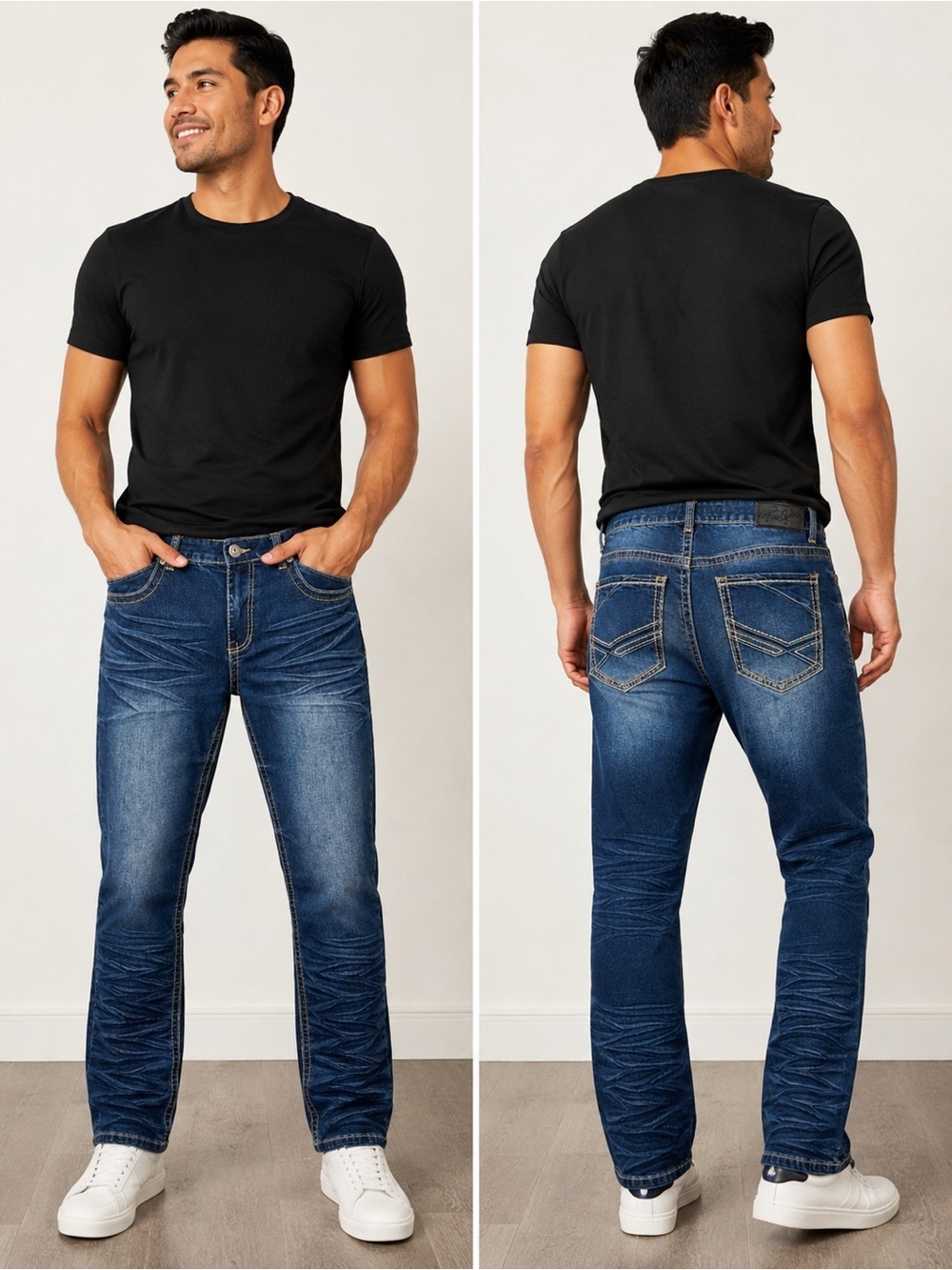 True Religion Men's Dark Blue Straight Leg Jeans